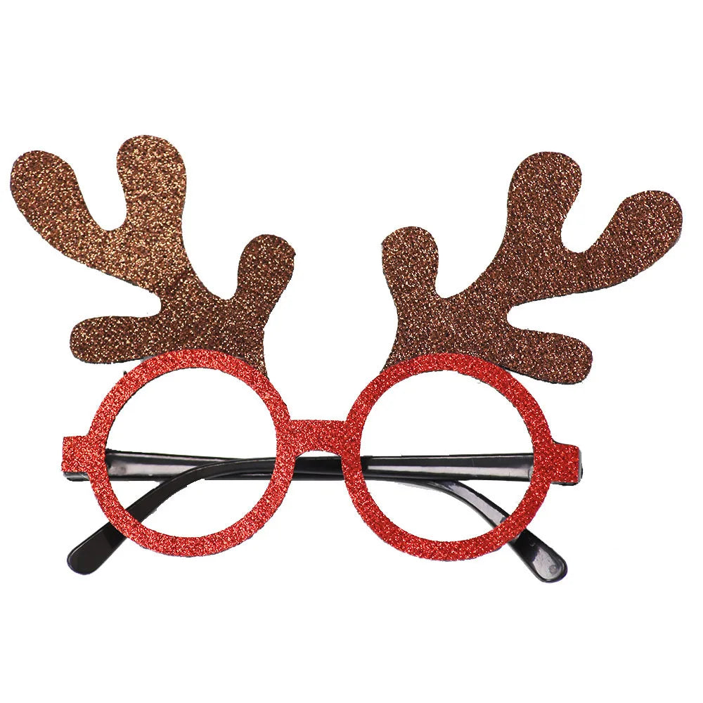 Christmas Decorations,Christmas Glasses for Children,Christmas Ornaments,Santa Claus,Snowman Antlers Glasses Frames