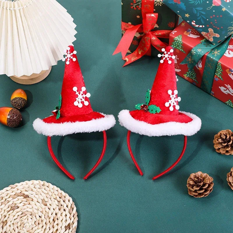 Christmas Headbands Xmas Tree Santa Hat Hair Band Christmas Decorations for Home Girls Women 2026 New Year Gifts navidad