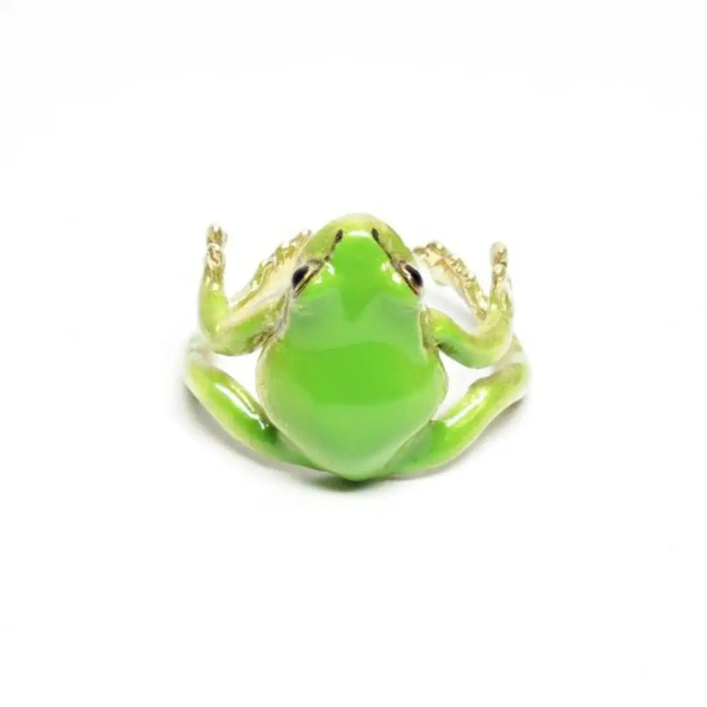 Fashion Green Frog Open Rings For Women Men Metal Cute Animal Adjustable Finger Ring Jewelry Birthday Party Gifts For Women