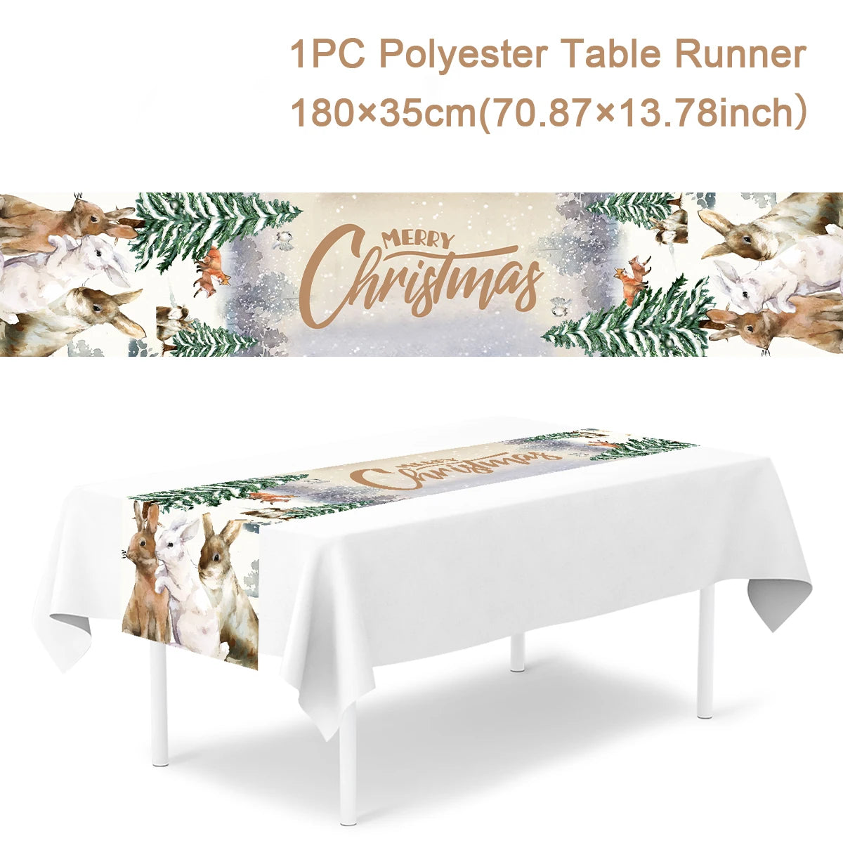 Christmas Table Runner Cloth Merry Christmas Decoration for Home 2025 Tablecloth Xmas Ornament Navidad Natal New Year Gift 2026