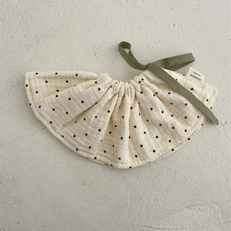 4Layers Cotton Gauze Baby Bibs Toddlers Newborns Printing Ruffle Feeding Burp Cloths Apron Baby Saliva Towel Drool Bib