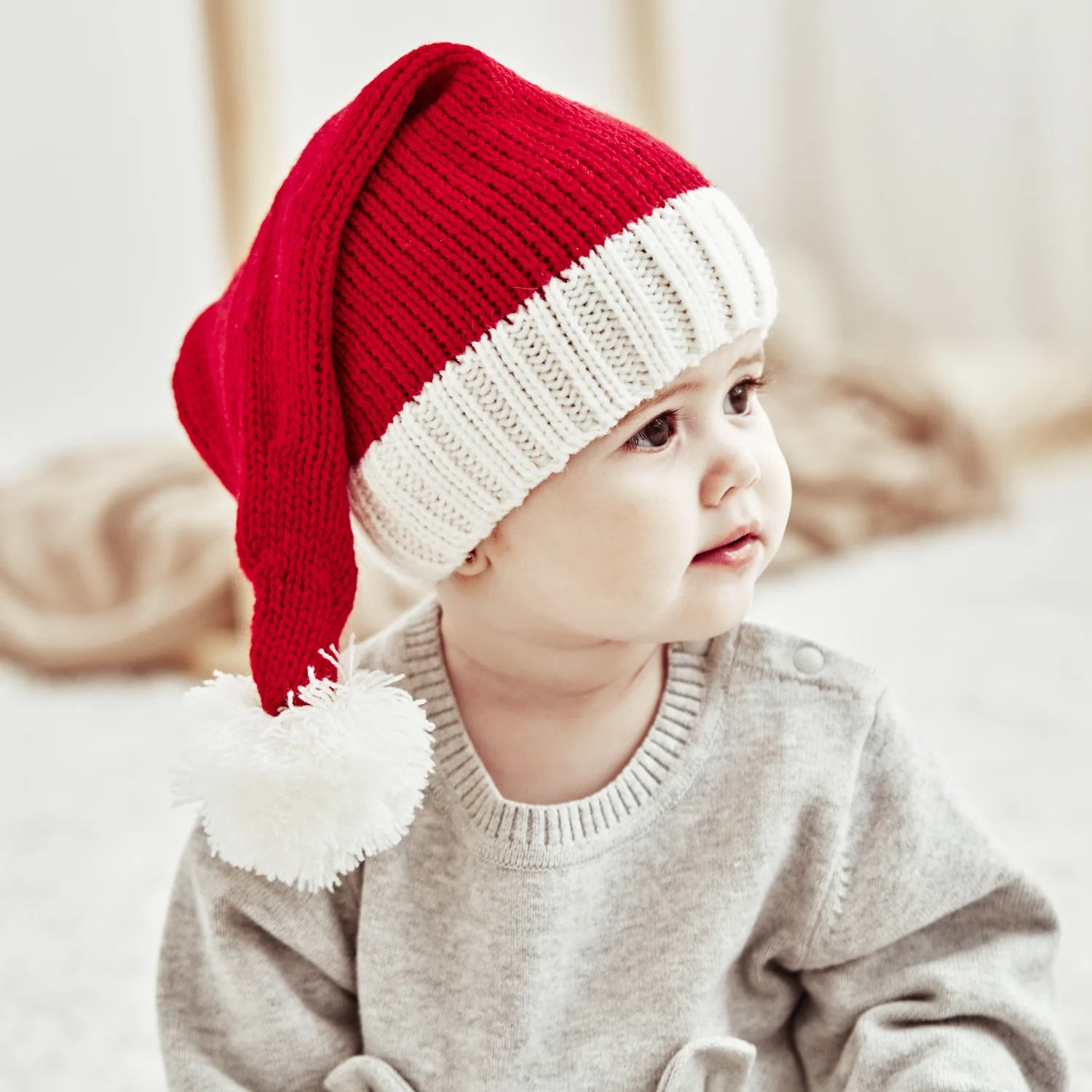 Christmas Knitted Hat Cute Pom Pom Adult Kids Soft Beanie Santa Hat New Year Party Kids Gift Navidad Noel Xmas Decoration