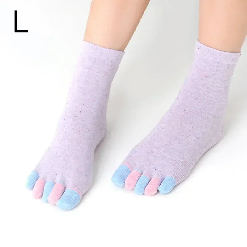 12 Candy Colors Five Finger Socks Casual Cute Individual Breathable Women Toe Socking Party Birthday Gift One-Size Women Socks