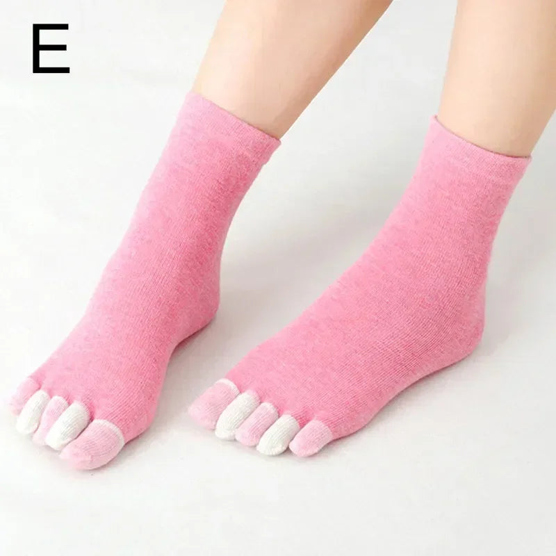 12 Candy Colors Five Finger Socks Casual Cute Individual Breathable Women Toe Socking Party Birthday Gift One-Size Women Socks
