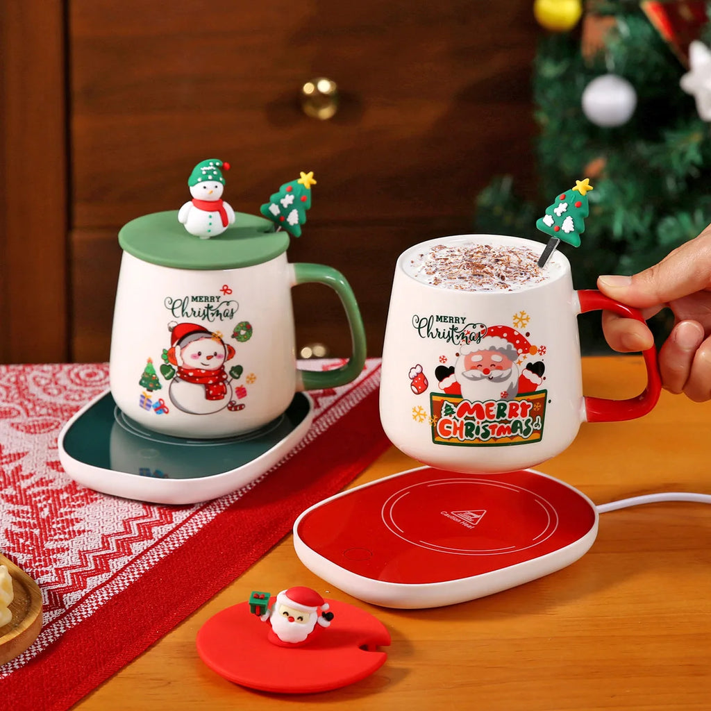 Thermostatic Cup Christmas Creative Cartoon Santa Claus Ceramic Cup Internet celebrity cute water cup souvenir