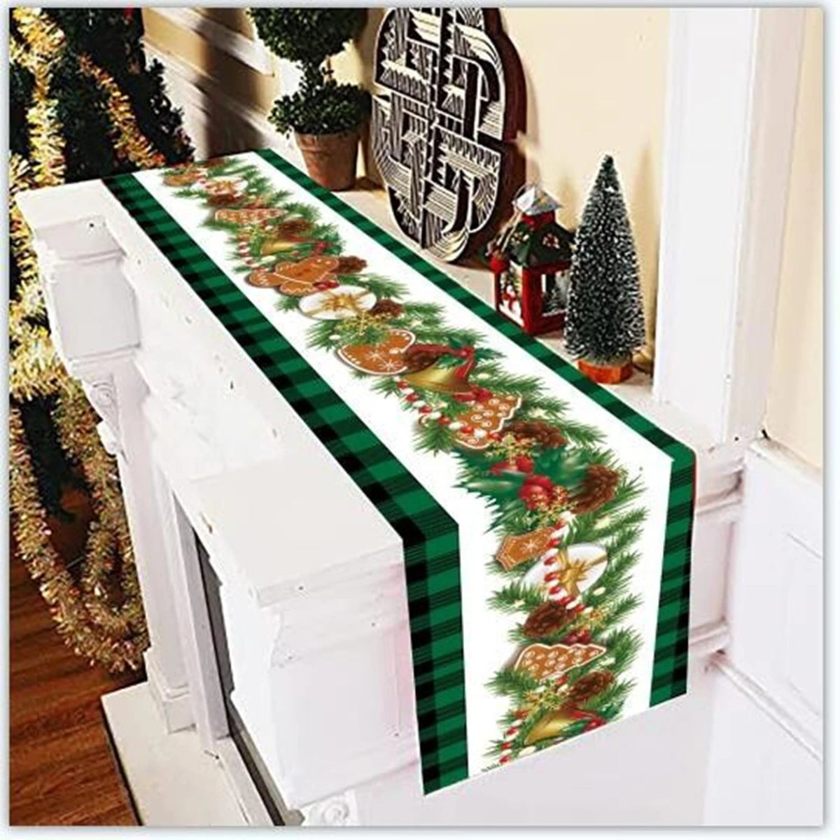 Christmas Table Runner Cloth Merry Christmas Decoration for Home 2025 Tablecloth Xmas Ornament Navidad Natal New Year Gift 2026