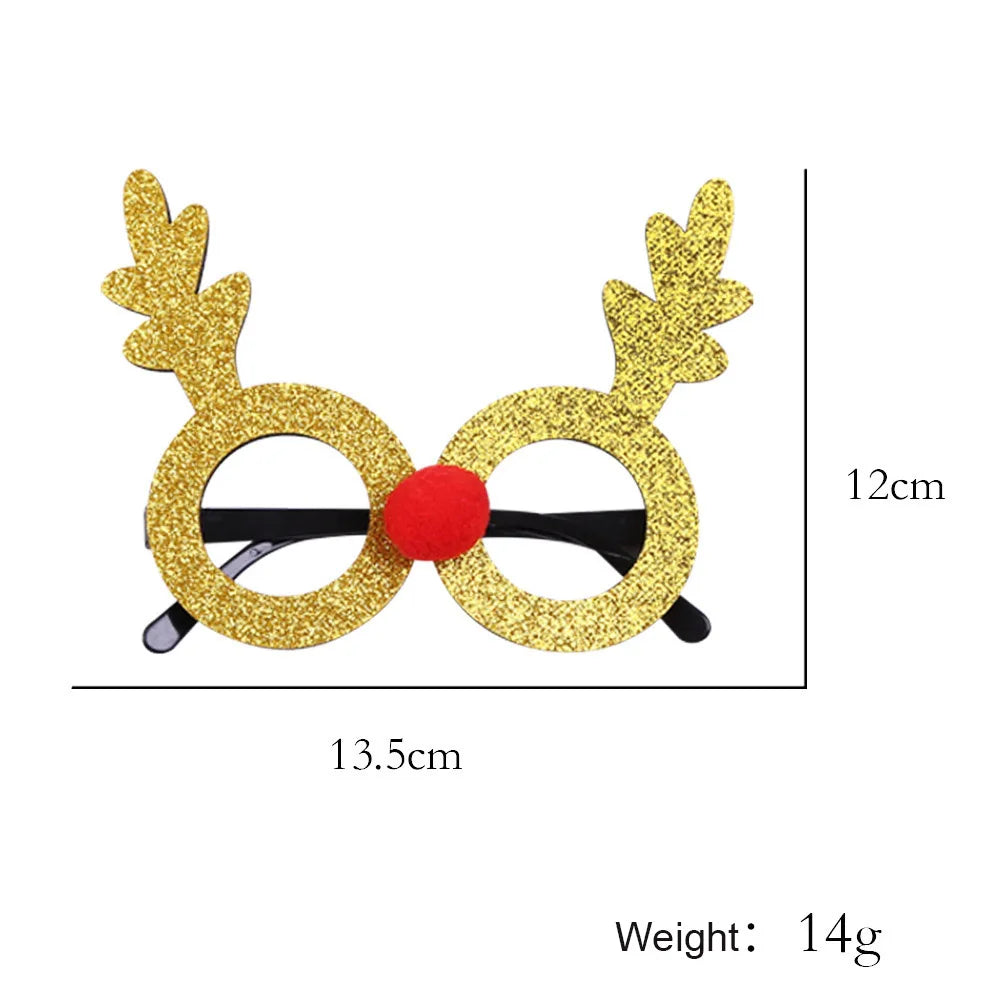 Christmas Decorations,Christmas Glasses for Children,Christmas Ornaments,Santa Claus,Snowman Antlers Glasses Frames