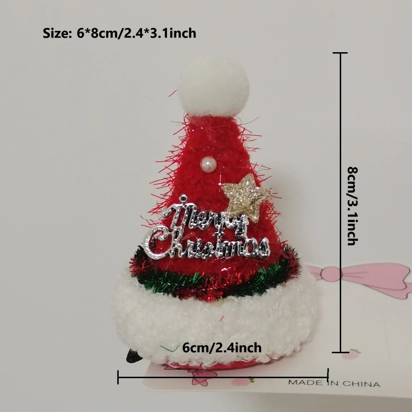 Christmas hat hair clip snowman hair clip cute reindeer snowflake hair accessory