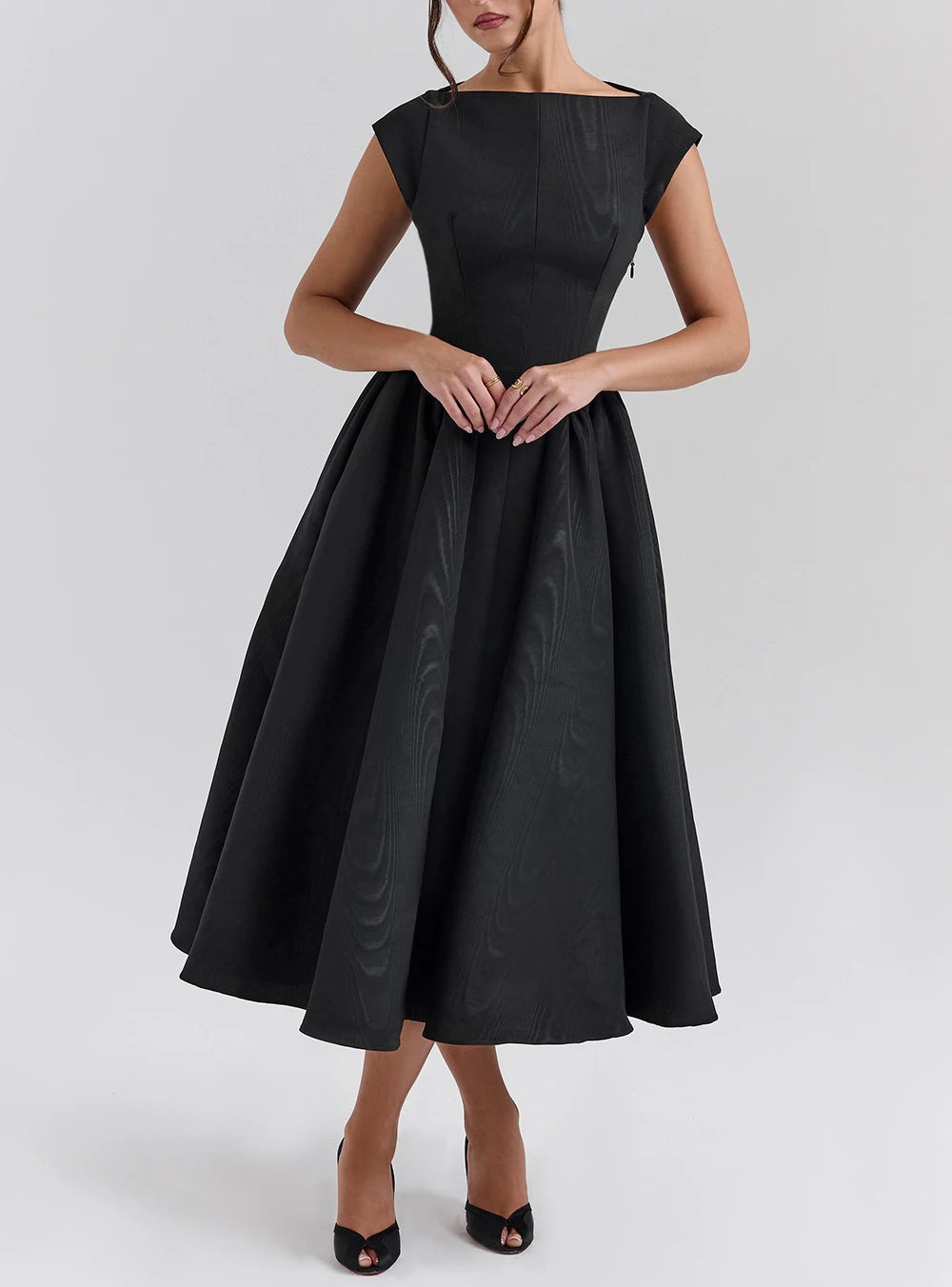 Spring and Summer Backless Round Neck Sleeveless Vest Dress Women French Niche Medium Long Dress