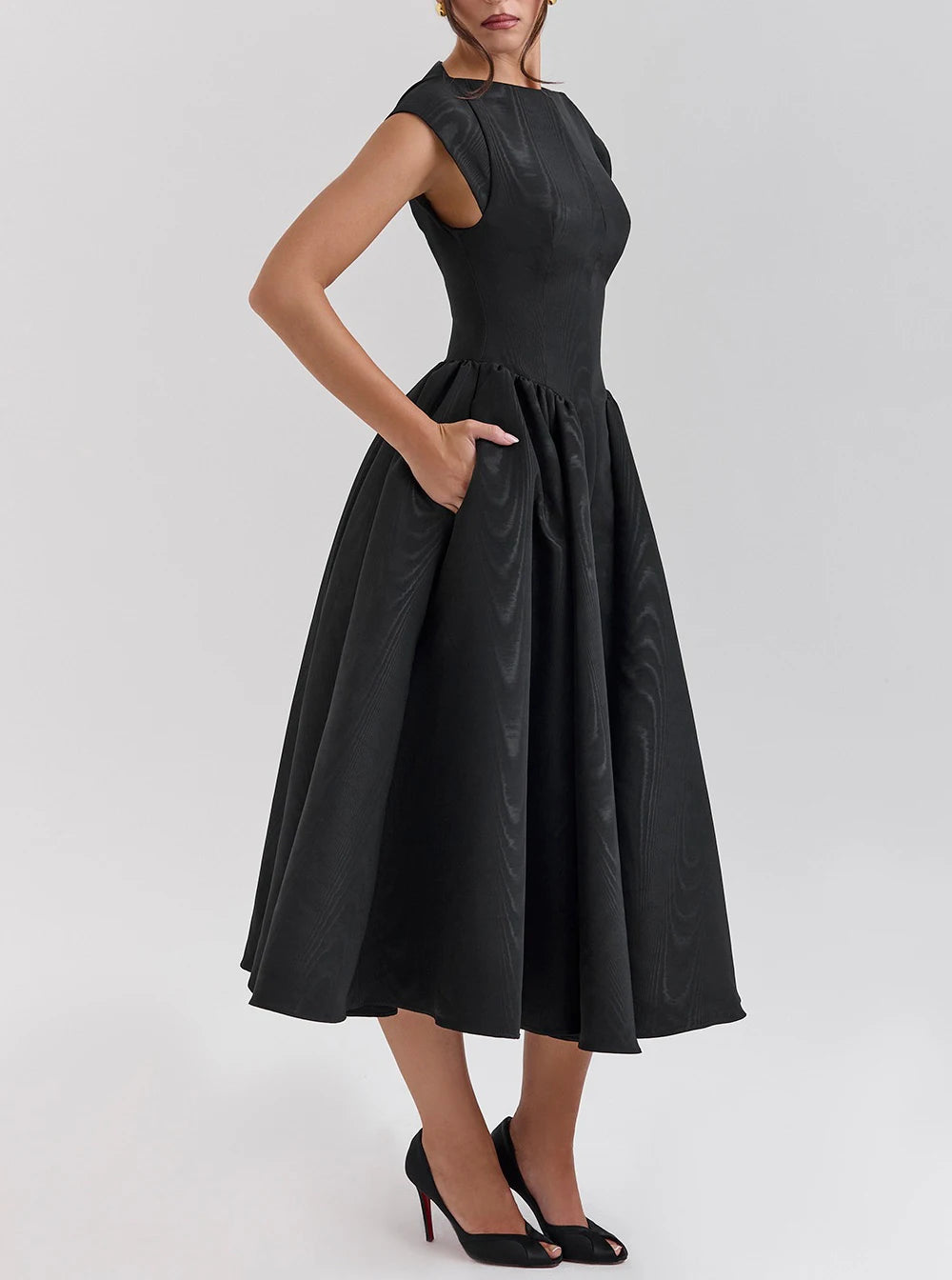 Spring and Summer Backless Round Neck Sleeveless Vest Dress Women French Niche Medium Long Dress