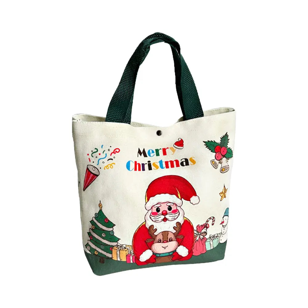 Christmas Gift Bag Cartoon Santa Claus Elk Xmas Tree Handheld Canvas Bag Merry Christmas Decor Natal Navidad Happy New Year 2026