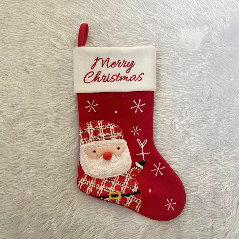Cartoon Christmas Stockings Gift Bags - Santa/Snowman/Reindeer Prints | Cute Hanging Ornaments for Xmas Decor & Gift-Giving
