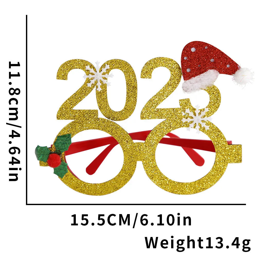 Christmas Decorations,Christmas Glasses for Children,Christmas Ornaments,Santa Claus,Snowman Antlers Glasses Frames