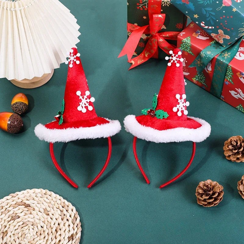 Christmas Headbands Xmas Tree Santa Hat Hair Band Christmas Decorations for Home Girls Women 2026 New Year Gifts navidad
