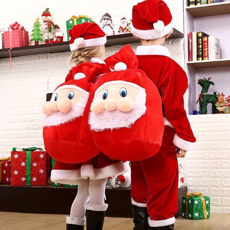 Big Capacity Xmas Santa Claus Backpack Drawstring Gift Bag Children Xmas Candy Bag Party Favors Bags Merry Christmas
