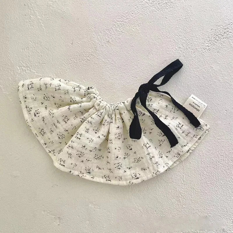 4Layers Cotton Gauze Baby Bibs Toddlers Newborns Printing Ruffle Feeding Burp Cloths Apron Baby Saliva Towel Drool Bib