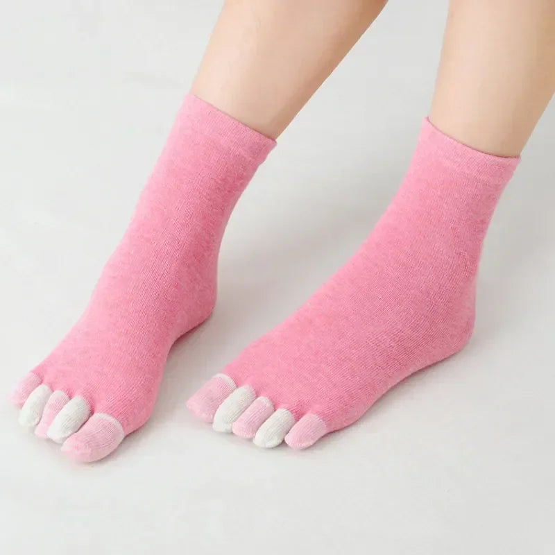 12 Candy Colors Five Finger Socks Casual Cute Individual Breathable Women Toe Socking Party Birthday Gift One-Size Women Socks