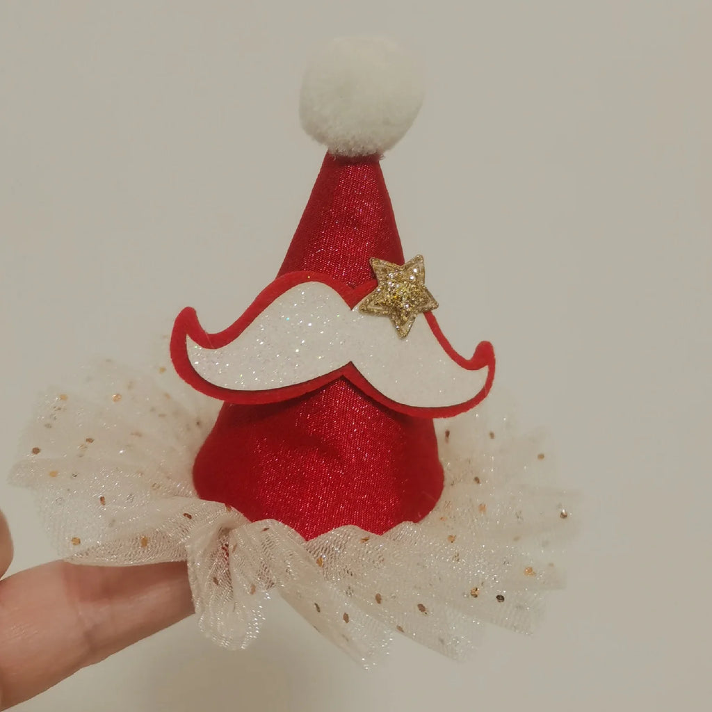 Christmas hat hair clip snowman hair clip cute reindeer snowflake hair accessory