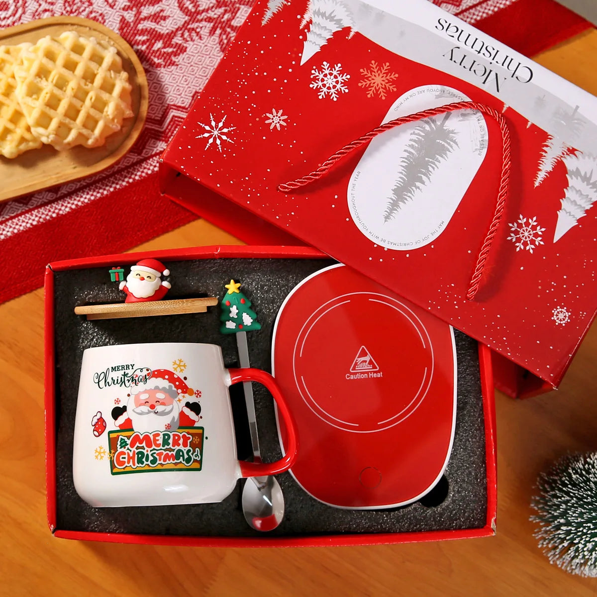 Thermostatic Cup Christmas Creative Cartoon Santa Claus Ceramic Cup Internet celebrity cute water cup souvenir