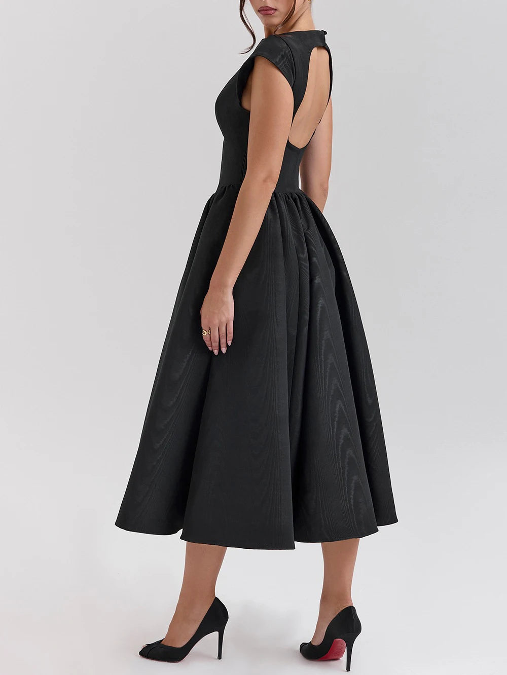 Spring and Summer Backless Round Neck Sleeveless Vest Dress Women French Niche Medium Long Dress