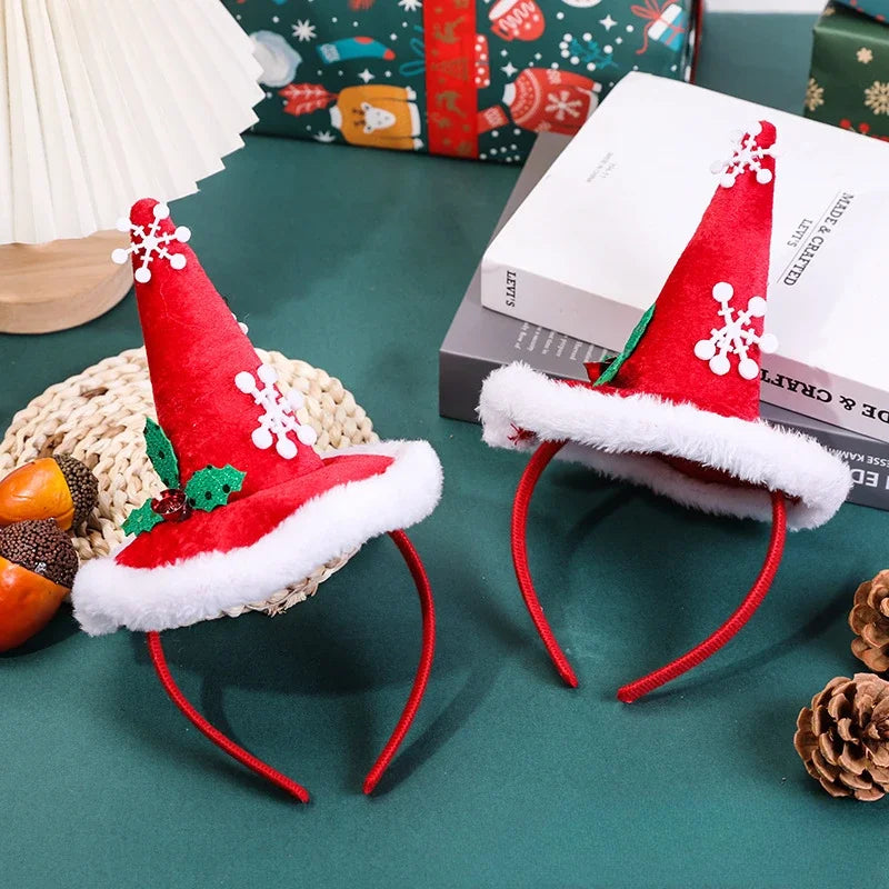 Christmas Headbands Xmas Tree Santa Hat Hair Band Christmas Decorations for Home Girls Women 2026 New Year Gifts navidad