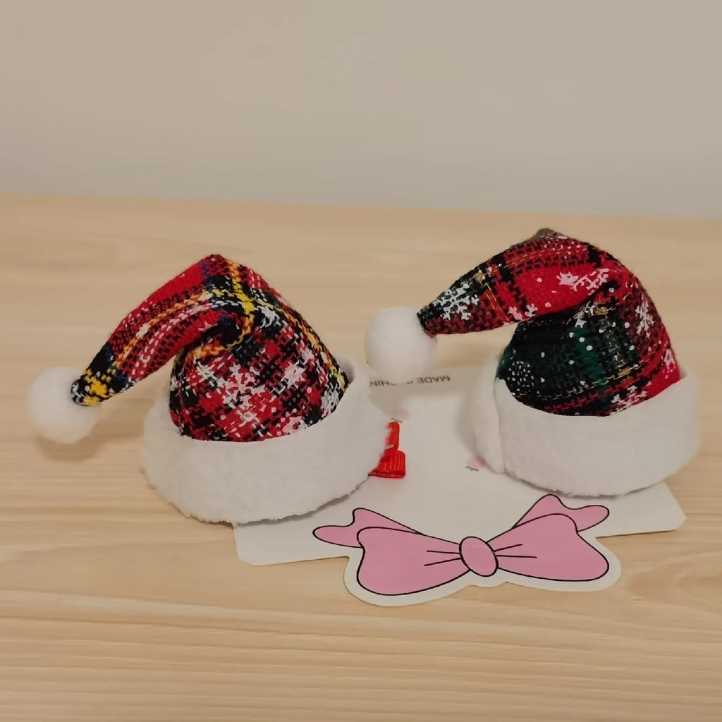 Christmas hat hair clip snowman hair clip cute reindeer snowflake hair accessory