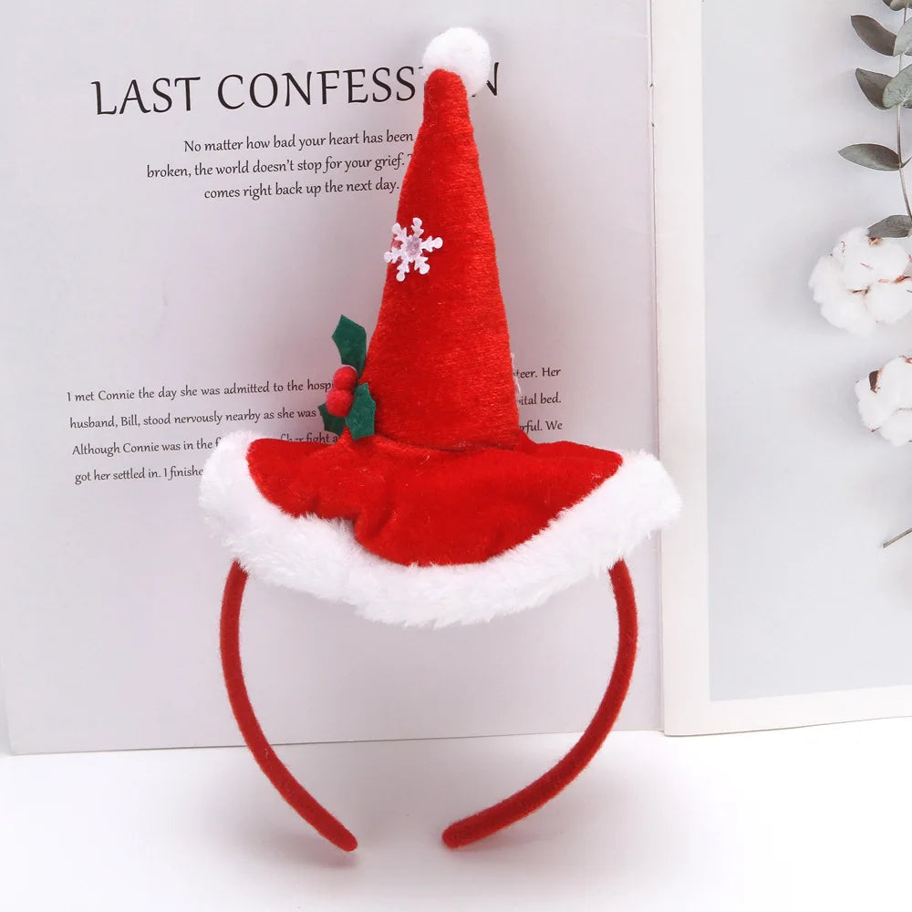 Christmas Headbands Xmas Tree Santa Hat Hair Band Christmas Decorations for Home Girls Women 2026 New Year Gifts navidad