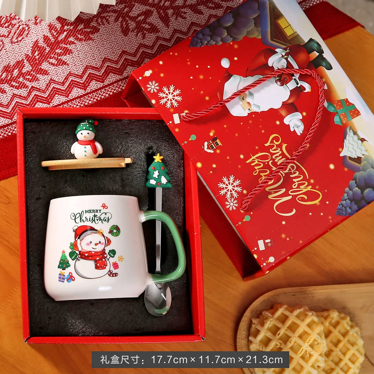 Thermostatic Cup Christmas Creative Cartoon Santa Claus Ceramic Cup Internet celebrity cute water cup souvenir