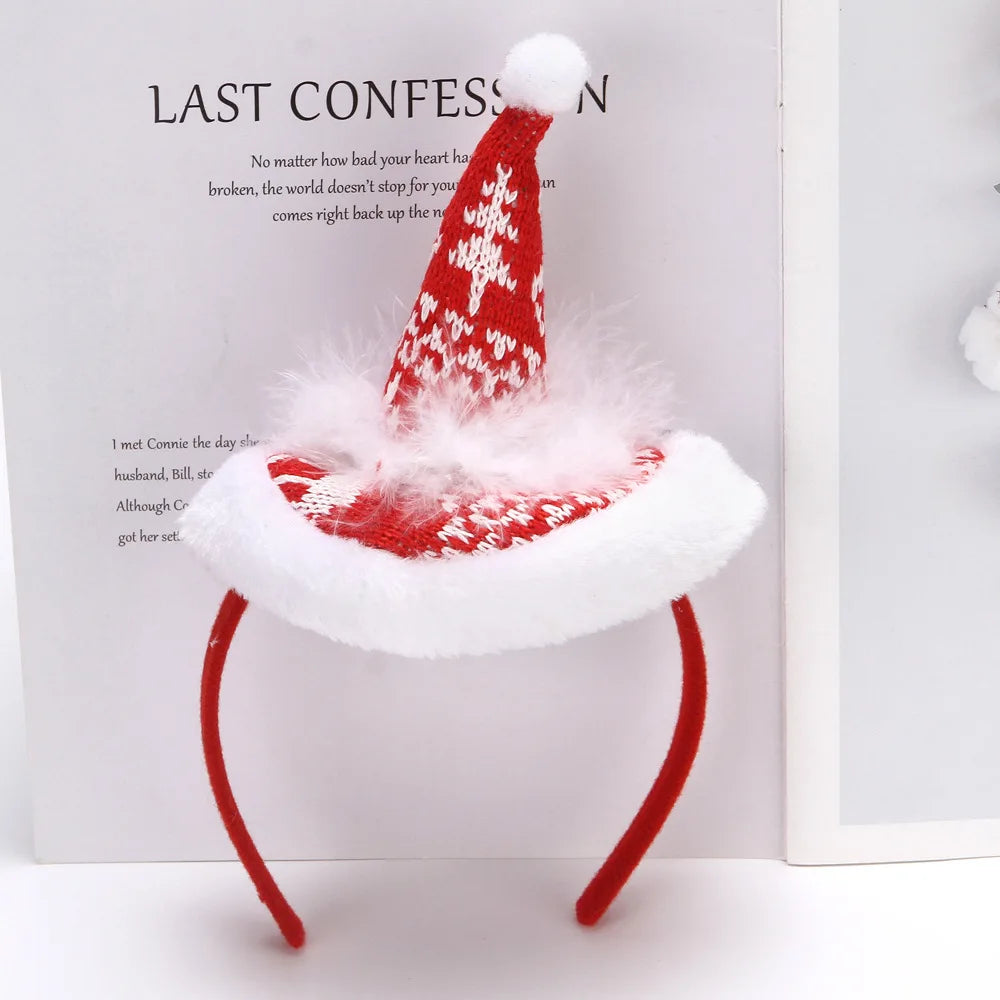 Christmas Headbands Xmas Tree Santa Hat Hair Band Christmas Decorations for Home Girls Women 2026 New Year Gifts navidad