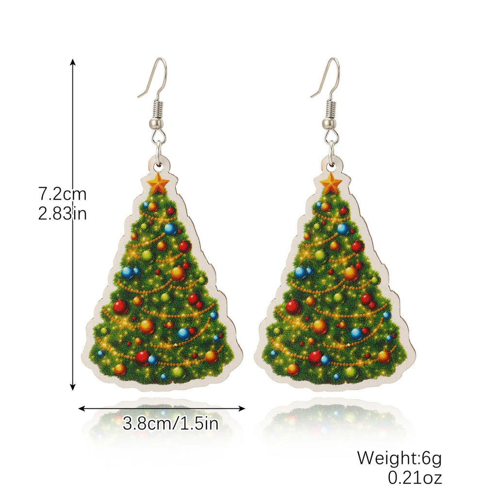 Christmas Holiday Drop Earrings Rhinestone Imitation Pearl Snowflake Xmas Tree Star Bell Dangle Party Jewelry Gift For Women Men
