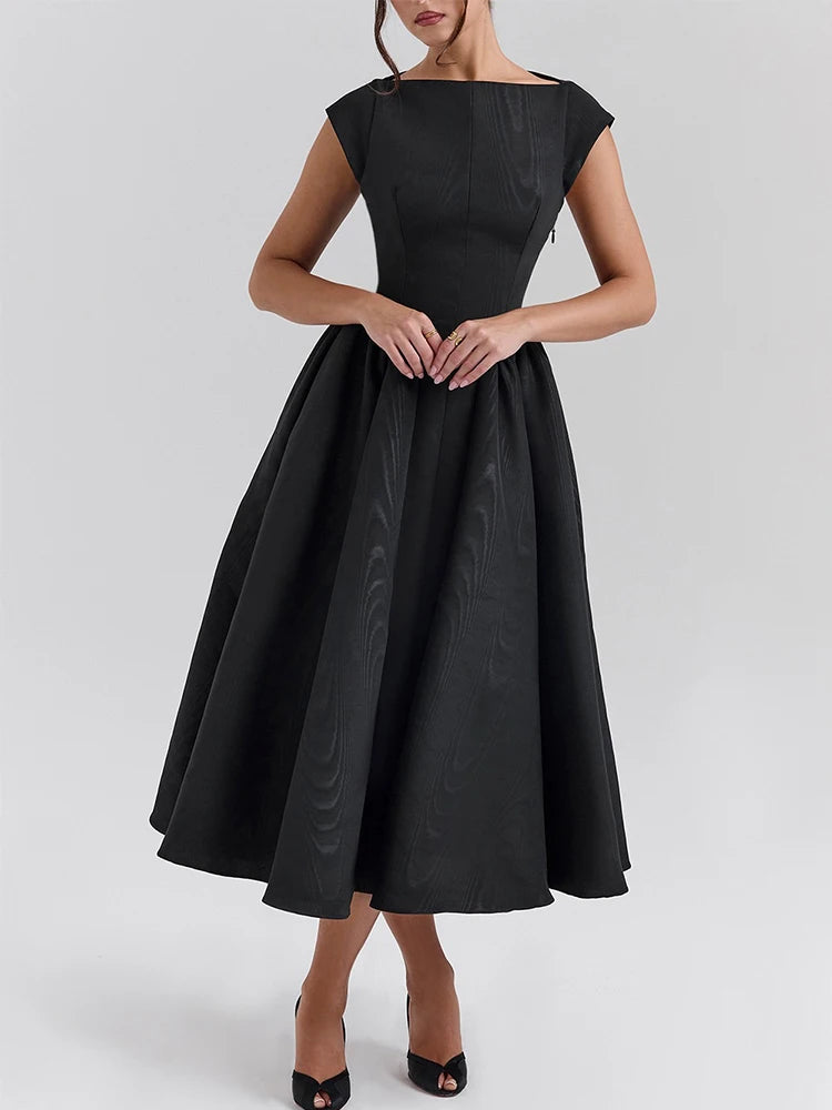 Spring and Summer Backless Round Neck Sleeveless Vest Dress Women French Niche Medium Long Dress