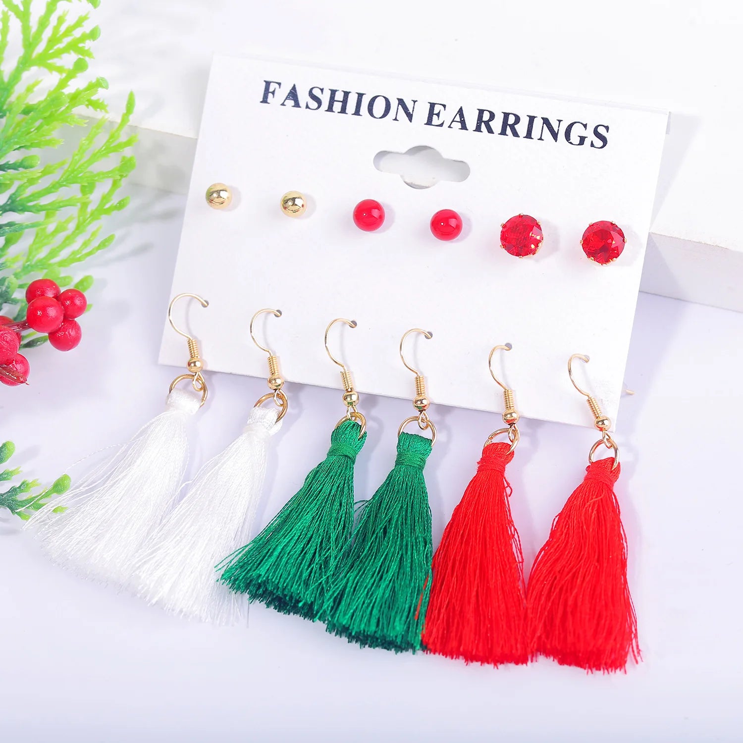 Christmas Holiday Drop Earrings Rhinestone Imitation Pearl Snowflake Xmas Tree Star Bell Dangle Party Jewelry Gift For Women Men