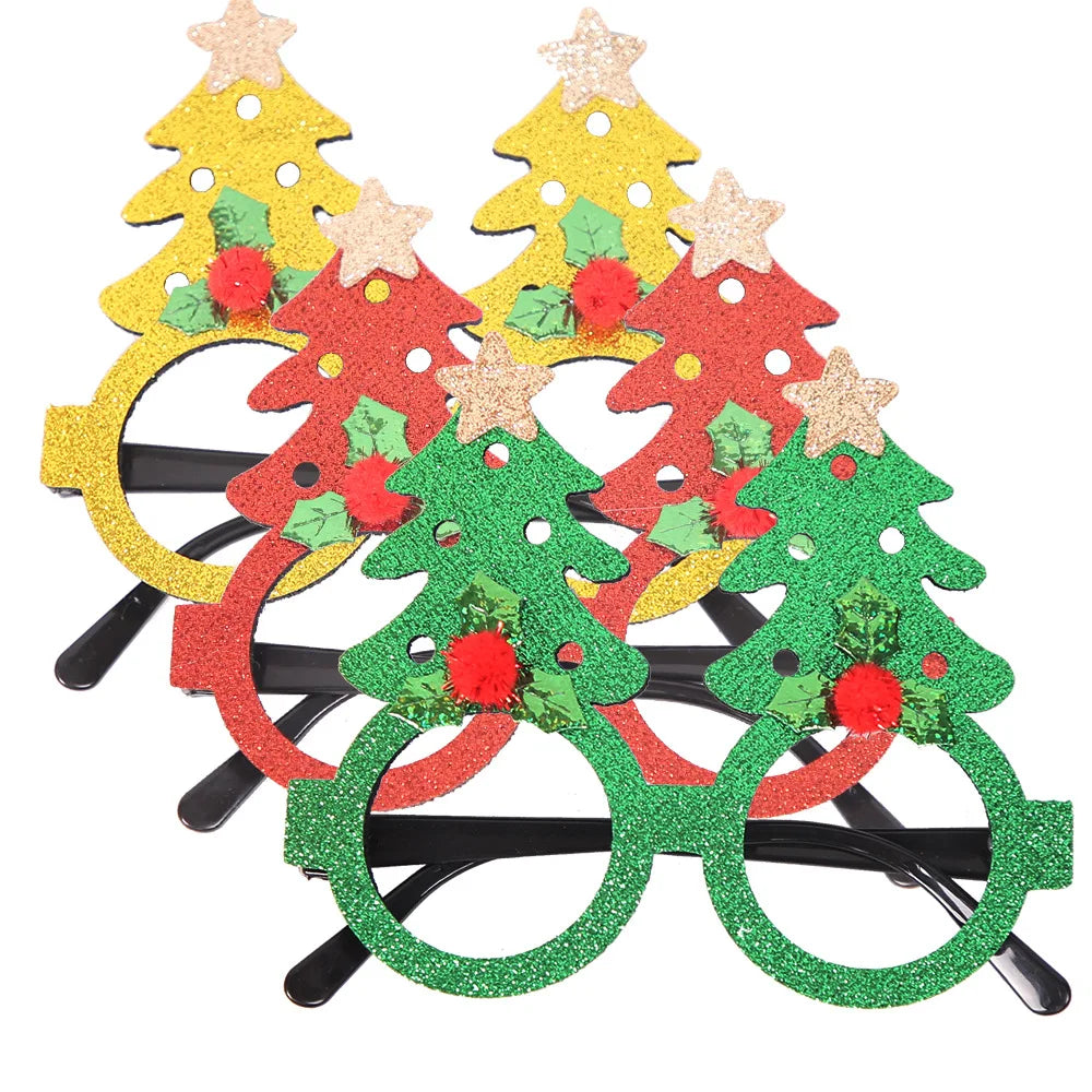 Christmas Decorations,Christmas Glasses for Children,Christmas Ornaments,Santa Claus,Snowman Antlers Glasses Frames