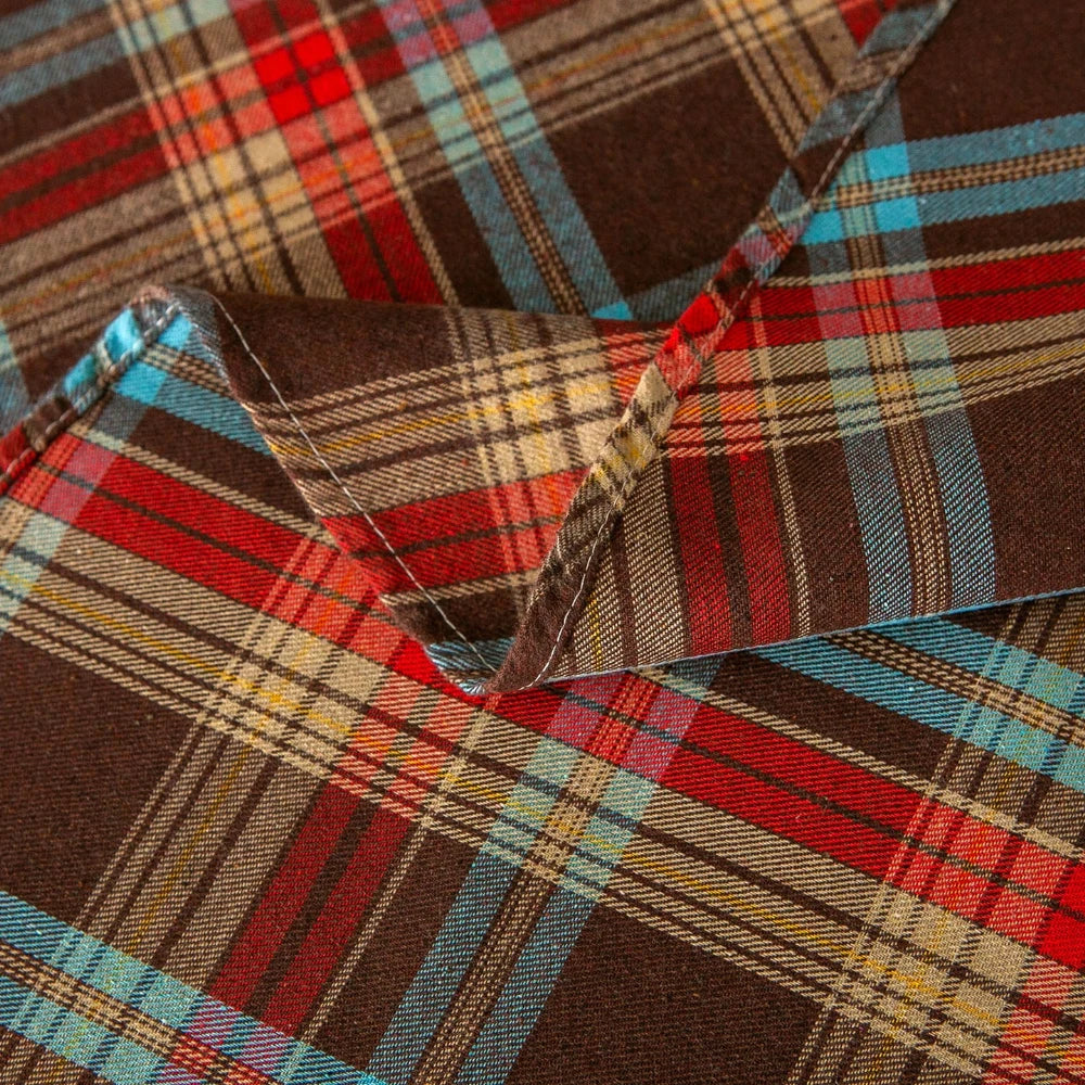 Christmas Tablecloth Round Plaid Tablecloth Wrinkle Resistant Rustic Christmas Checkered Table Cloth for Holiday Party Dining