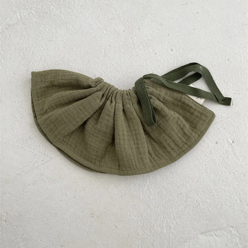 4Layers Cotton Gauze Baby Bibs Toddlers Newborns Printing Ruffle Feeding Burp Cloths Apron Baby Saliva Towel Drool Bib