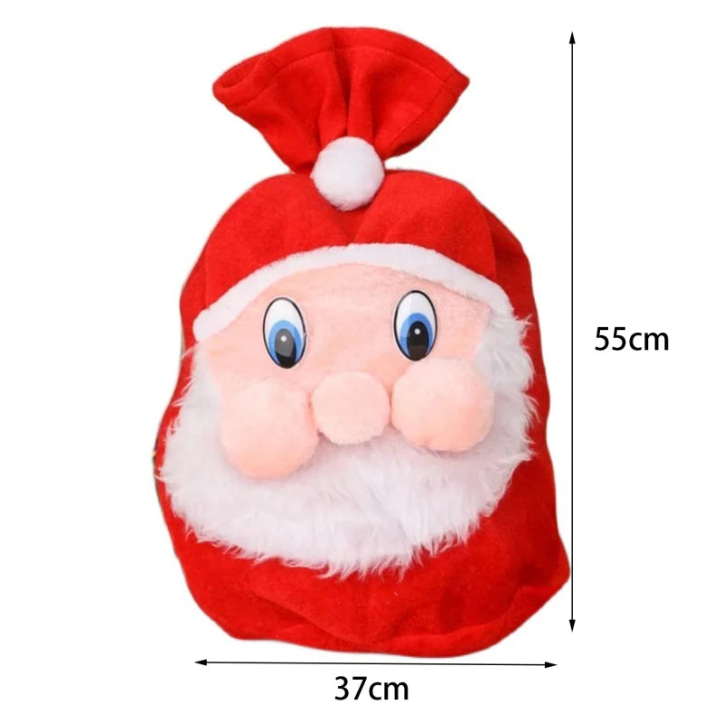 Big Capacity Xmas Santa Claus Backpack Drawstring Gift Bag Children Xmas Candy Bag Party Favors Bags Merry Christmas