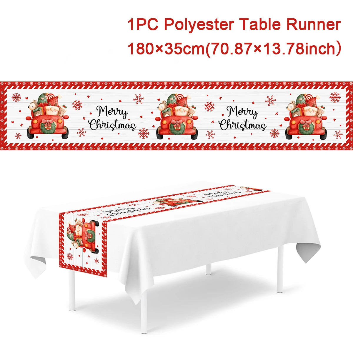 Christmas Table Runner Cloth Merry Christmas Decoration for Home 2025 Tablecloth Xmas Ornament Navidad Natal New Year Gift 2026