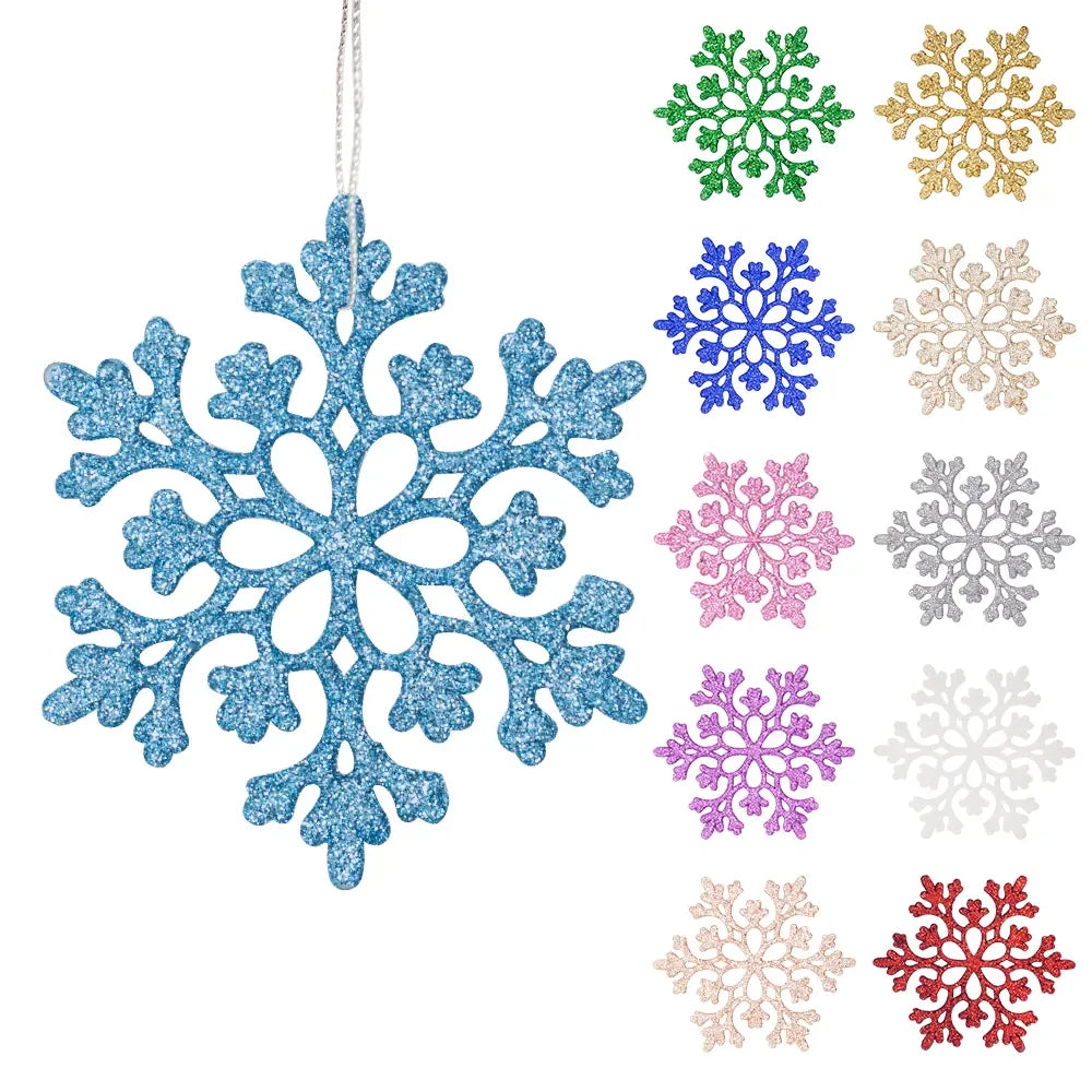 6/12pcs Simulation Snowflakes Christmas Tree Hanging Ornament Christmas Fake Snowflakes Winter Party Navidad New Year Decoration