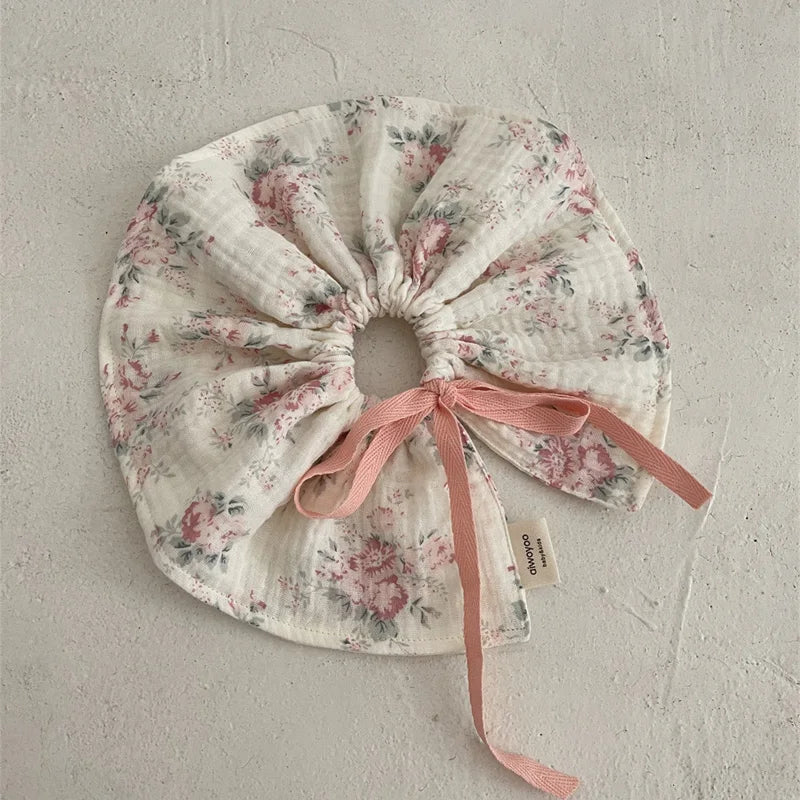 4Layers Cotton Gauze Baby Bibs Toddlers Newborns Printing Ruffle Feeding Burp Cloths Apron Baby Saliva Towel Drool Bib