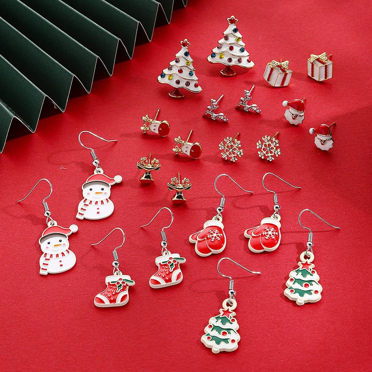 Christmas Holiday Drop Earrings Rhinestone Imitation Pearl Snowflake Xmas Tree Star Bell Dangle Party Jewelry Gift For Women Men