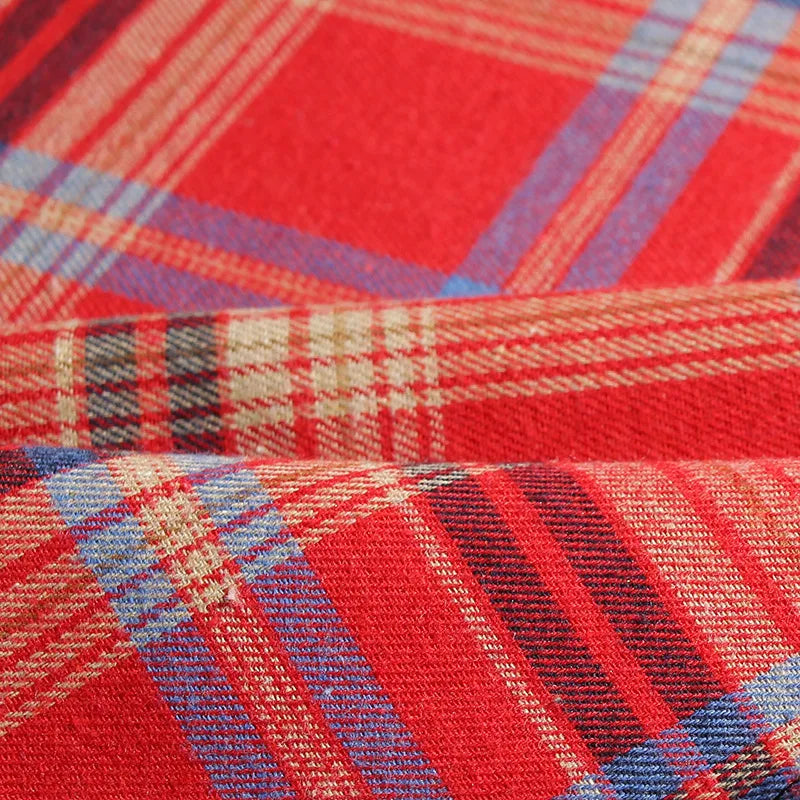 Christmas Tablecloth Round Plaid Tablecloth Wrinkle Resistant Rustic Christmas Checkered Table Cloth for Holiday Party Dining