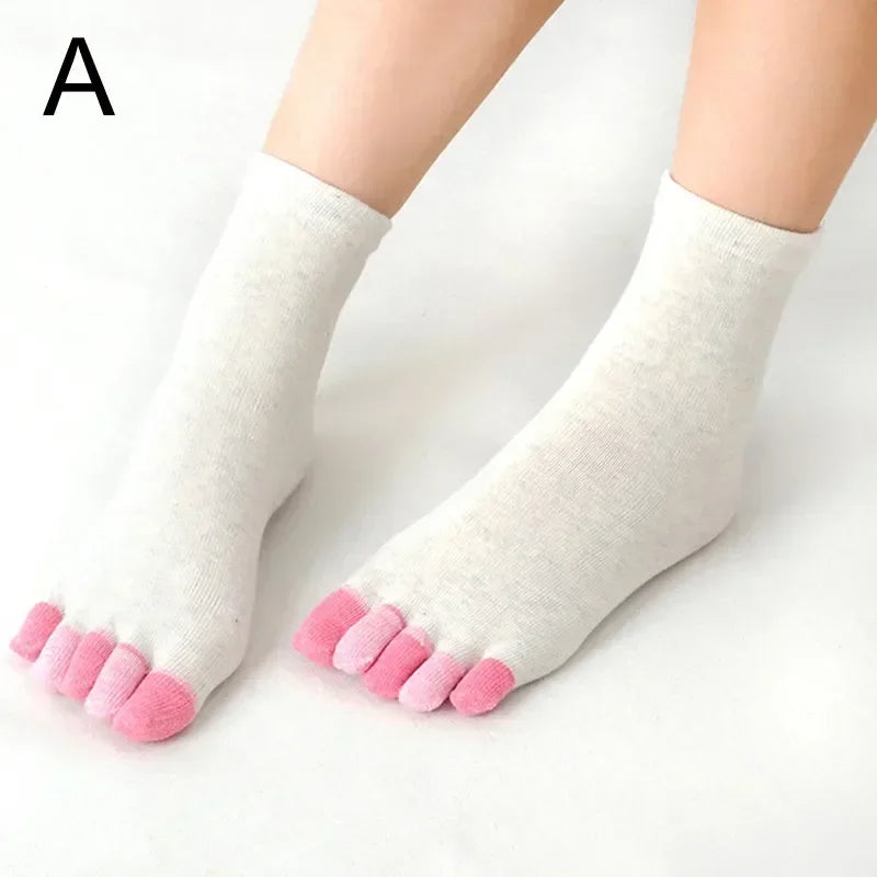12 Candy Colors Five Finger Socks Casual Cute Individual Breathable Women Toe Socking Party Birthday Gift One-Size Women Socks