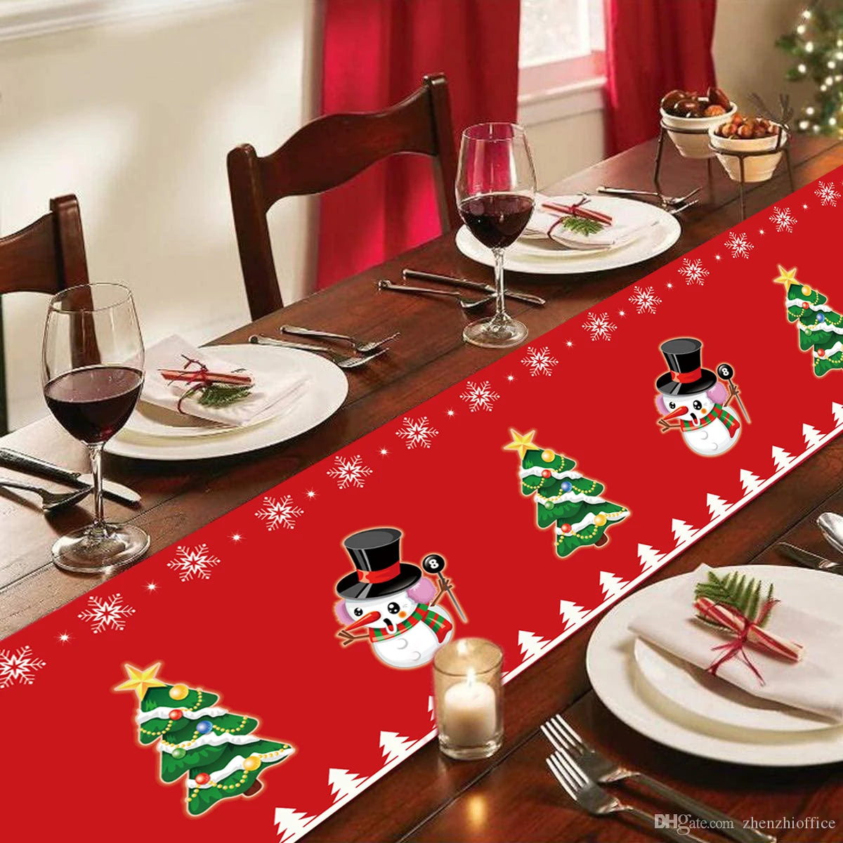 Christmas Table Runner Cloth Merry Christmas Decoration for Home 2025 Tablecloth Xmas Ornament Navidad Natal New Year Gift 2026