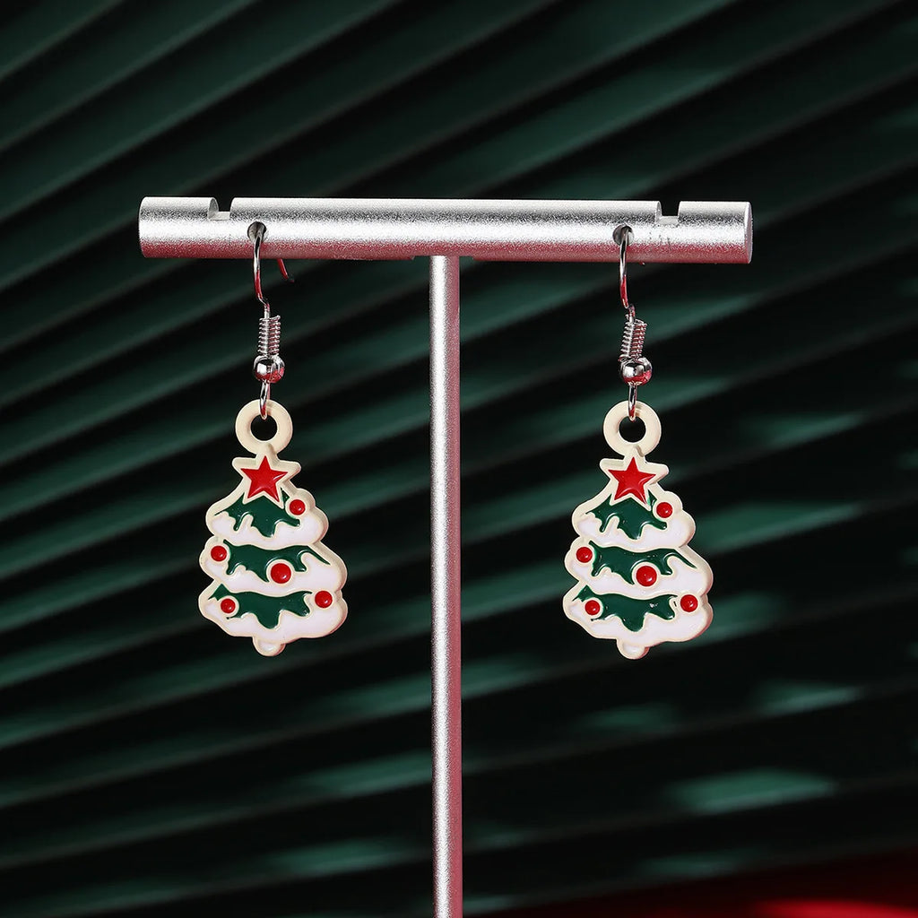Christmas Holiday Drop Earrings Rhinestone Imitation Pearl Snowflake Xmas Tree Star Bell Dangle Party Jewelry Gift For Women Men