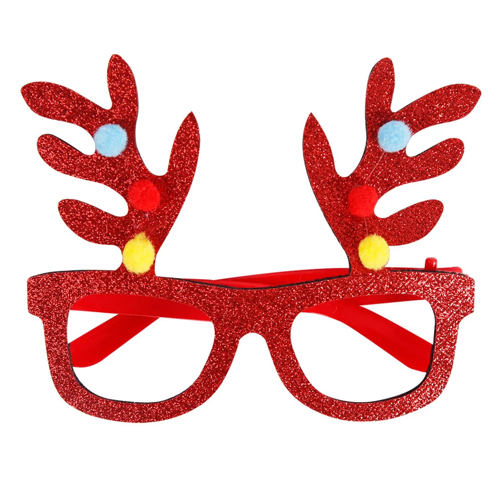 Christmas Decorations,Christmas Glasses for Children,Christmas Ornaments,Santa Claus,Snowman Antlers Glasses Frames