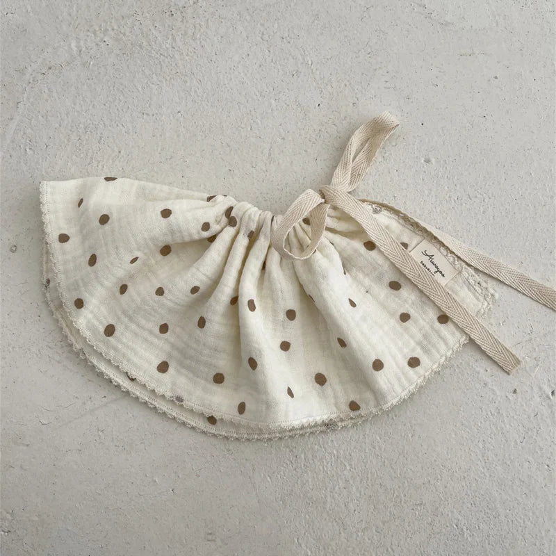 4Layers Cotton Gauze Baby Bibs Toddlers Newborns Printing Ruffle Feeding Burp Cloths Apron Baby Saliva Towel Drool Bib