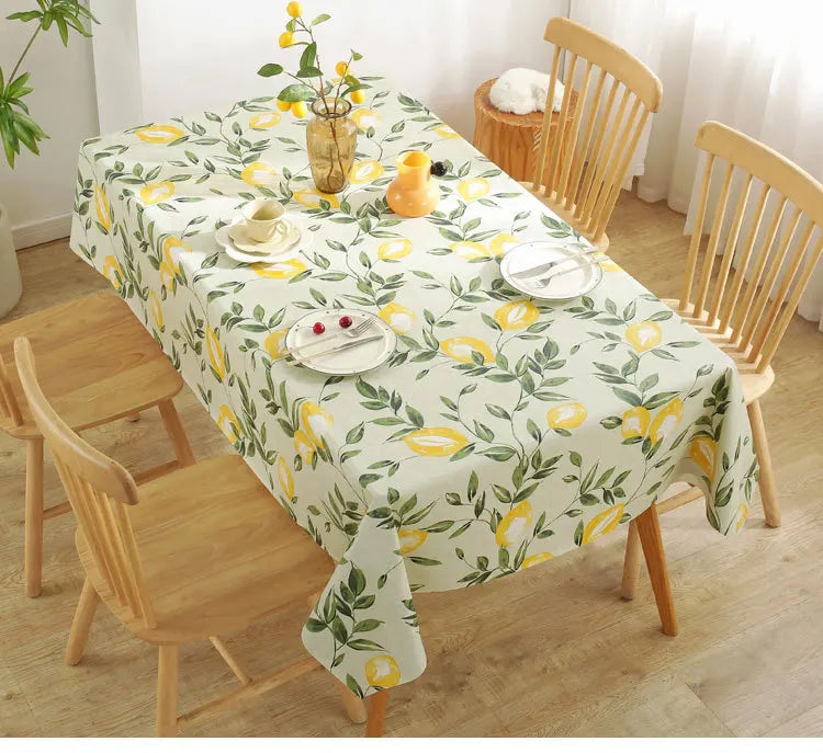 PVC Waterproof and Oil-proof Plastic Tablecloth Bedside Table Dustproof Decorative Cloth Living Room Coffee Table Tablecloth