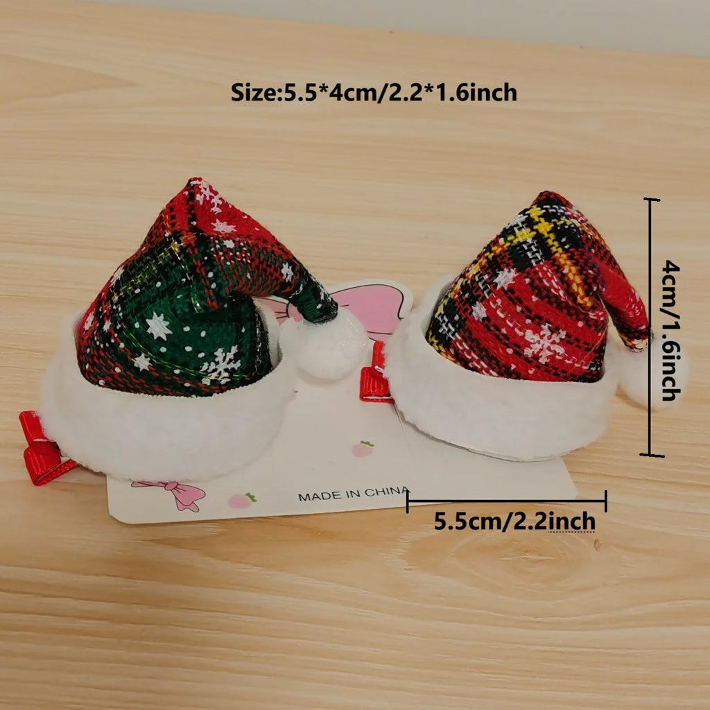 Christmas hat hair clip snowman hair clip cute reindeer snowflake hair accessory
