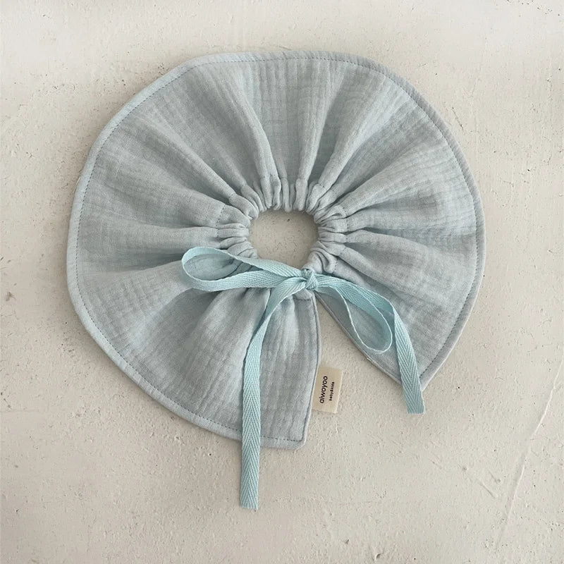 4Layers Cotton Gauze Baby Bibs Toddlers Newborns Printing Ruffle Feeding Burp Cloths Apron Baby Saliva Towel Drool Bib