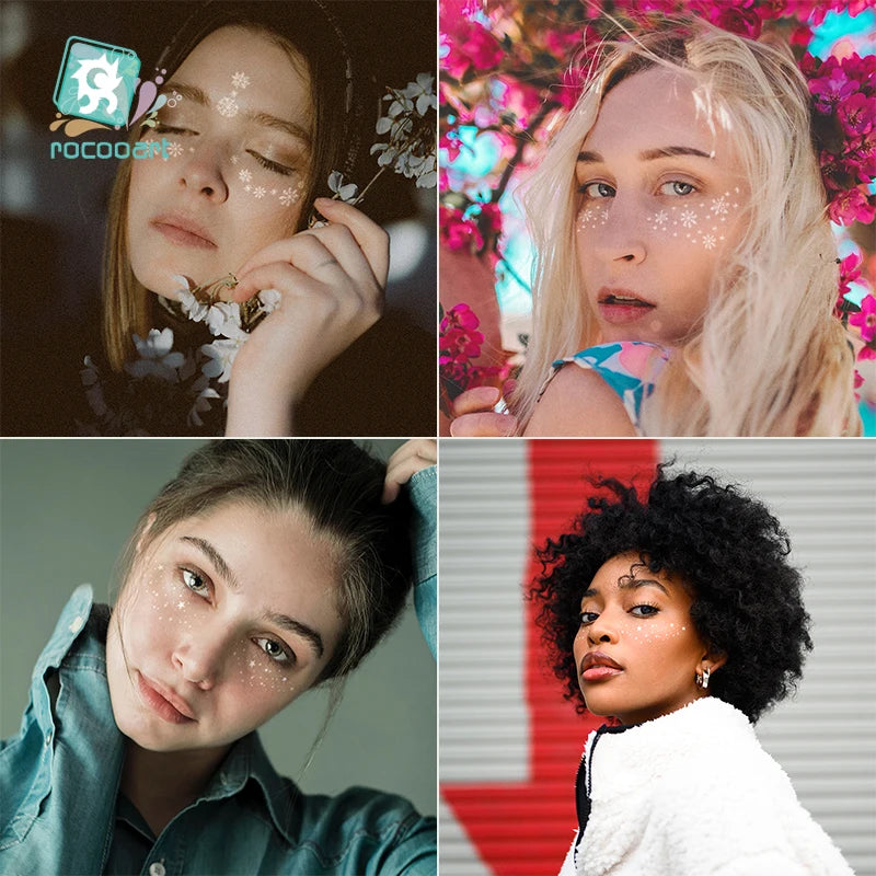 Sexy Tribal Lace Lotus Glow In The Dark Fake Tattoo,Blue Luminous Mandala Flower Temporary Henna Tattoos For Women Girls Hands